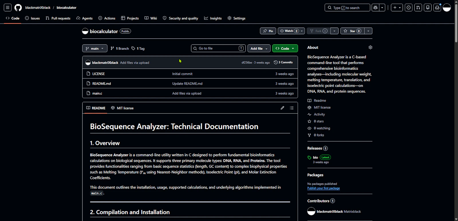 biocalculator screenshot 2