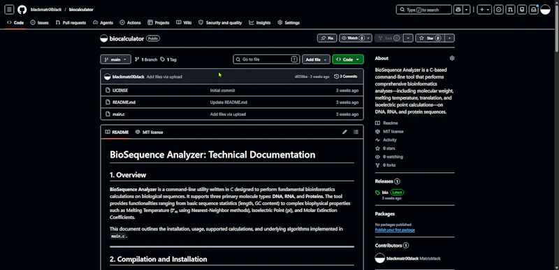 biocalculator screenshot 2