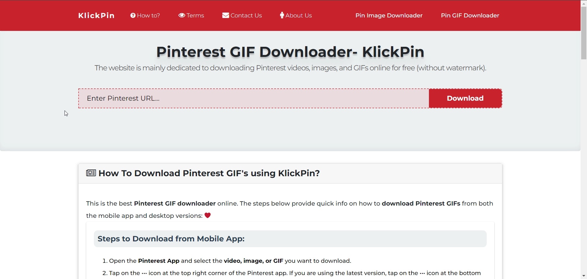 Pinterest Downloader- klickpin media 4