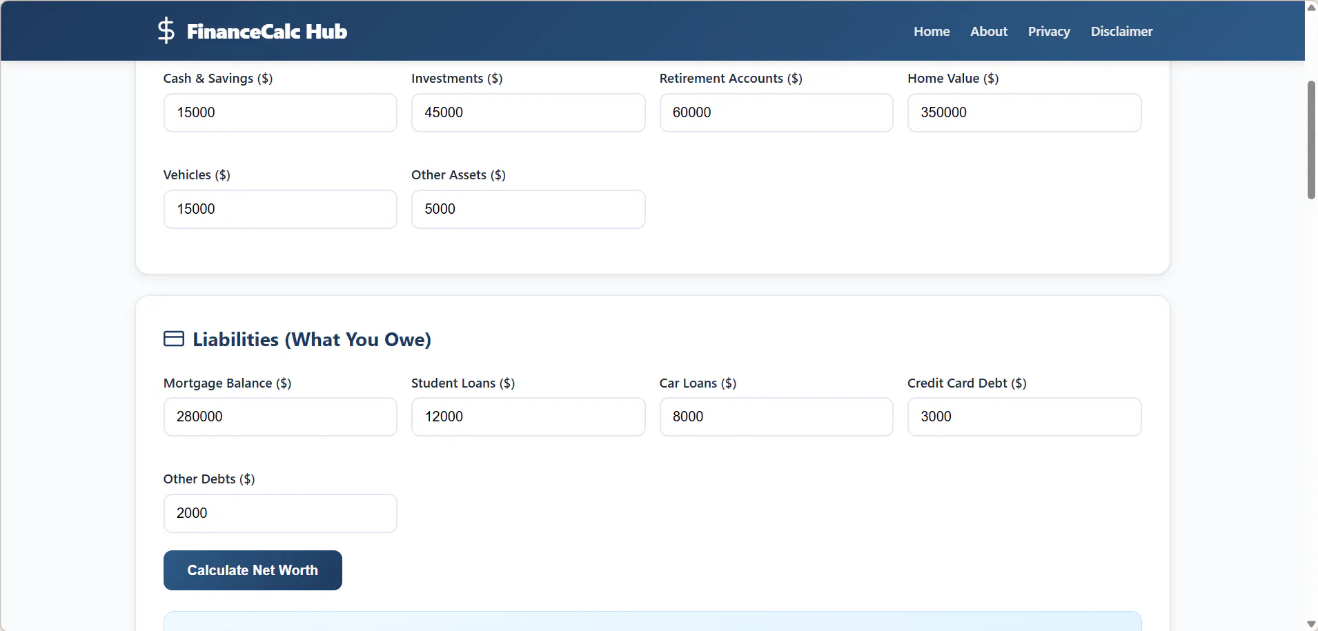 FinanceCalc Hub gallery image