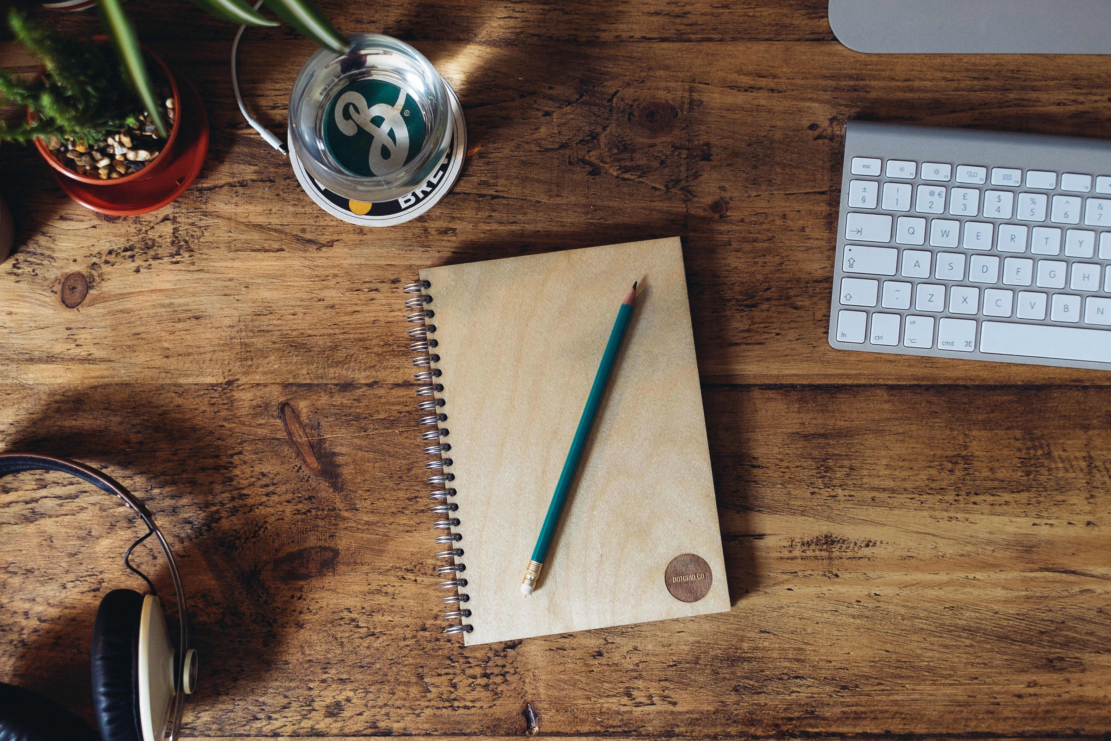 Birch Wood Dot Grid Notebook