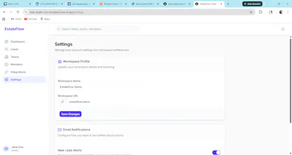 EstateFlow Dashboard UI gallery image