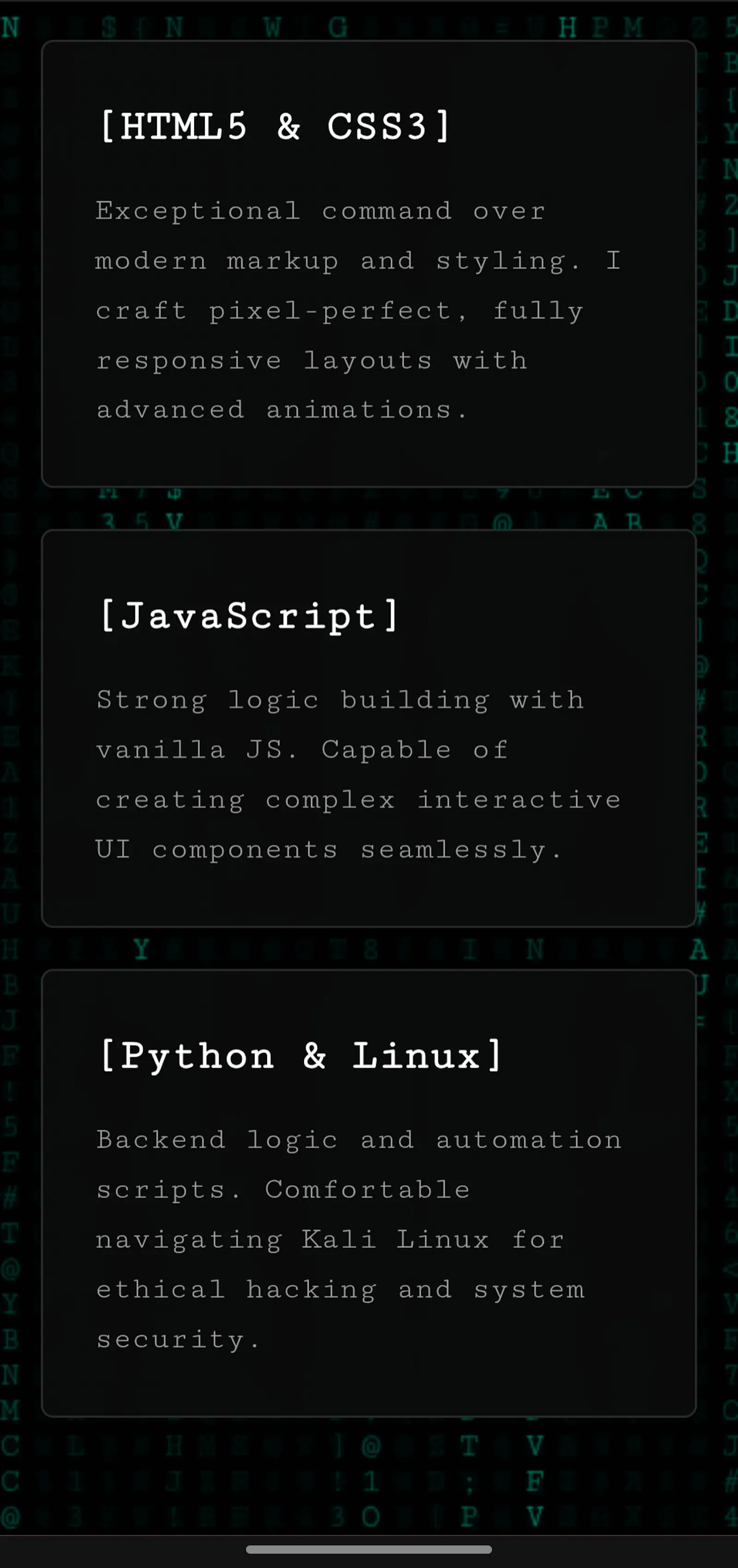Futuristic portfolio  screenshot 1