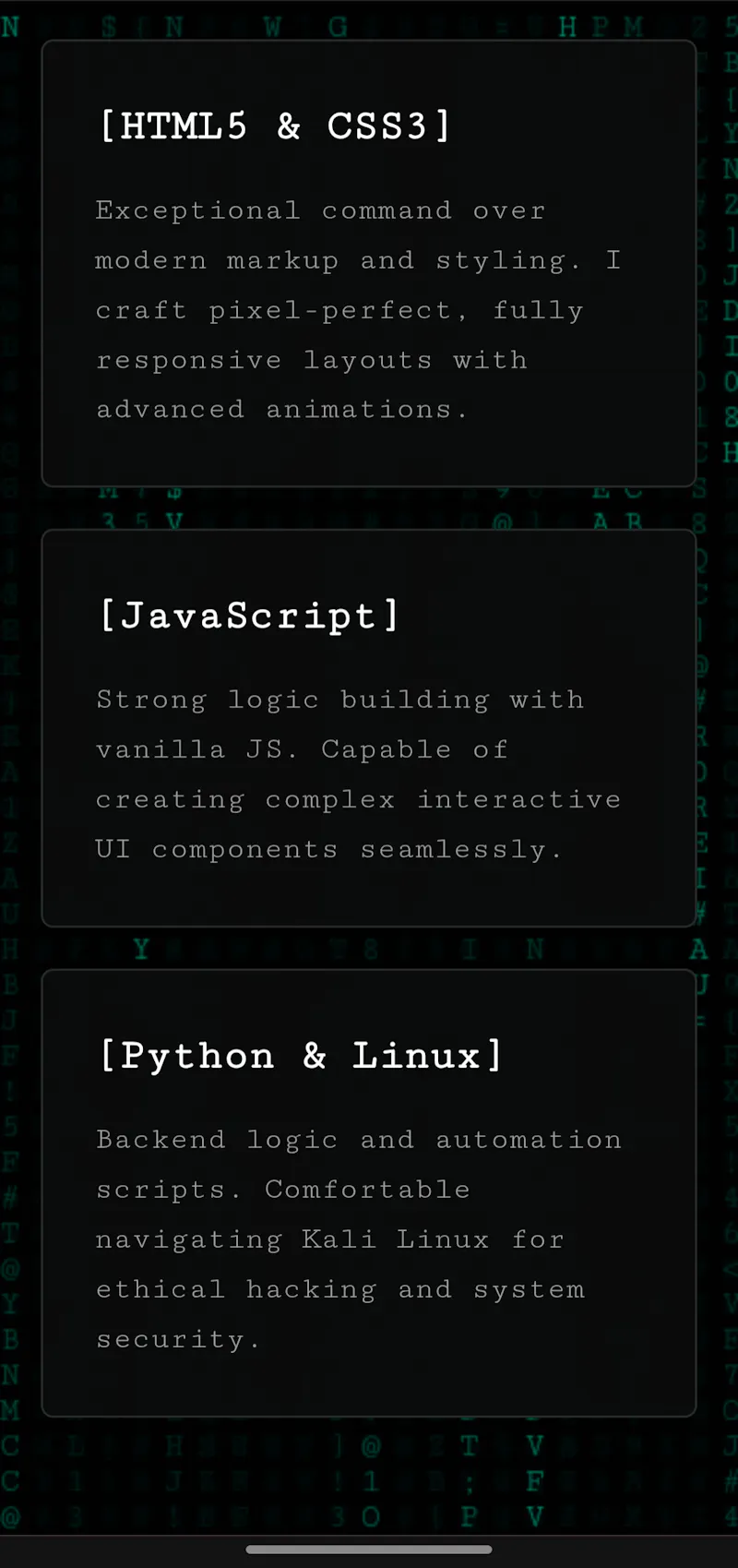 Futuristic portfolio  screenshot 1