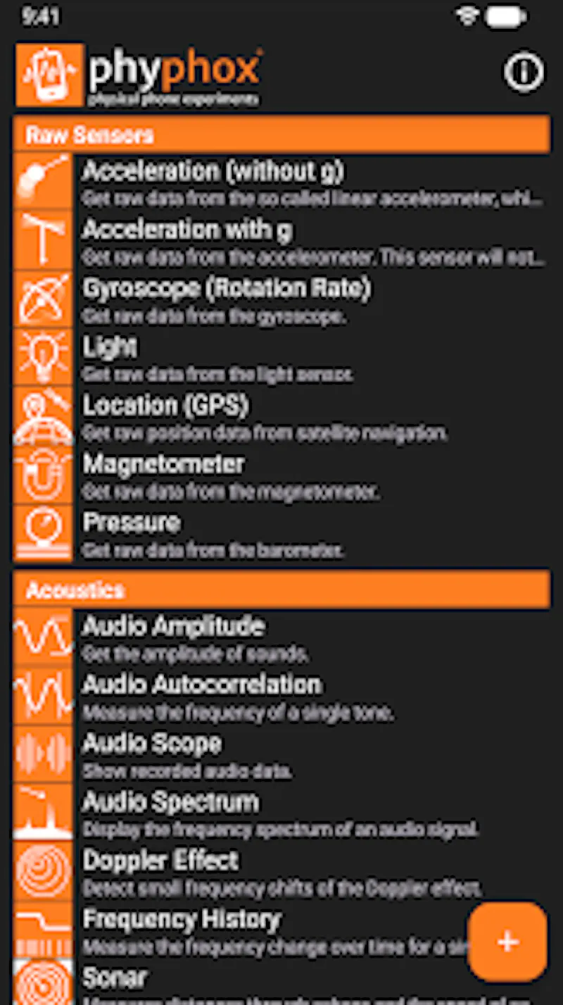 phyphox screenshot 3