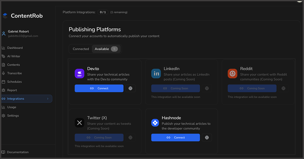 ContentRob-Social videos to SEO articles - Screenshot 3 preview