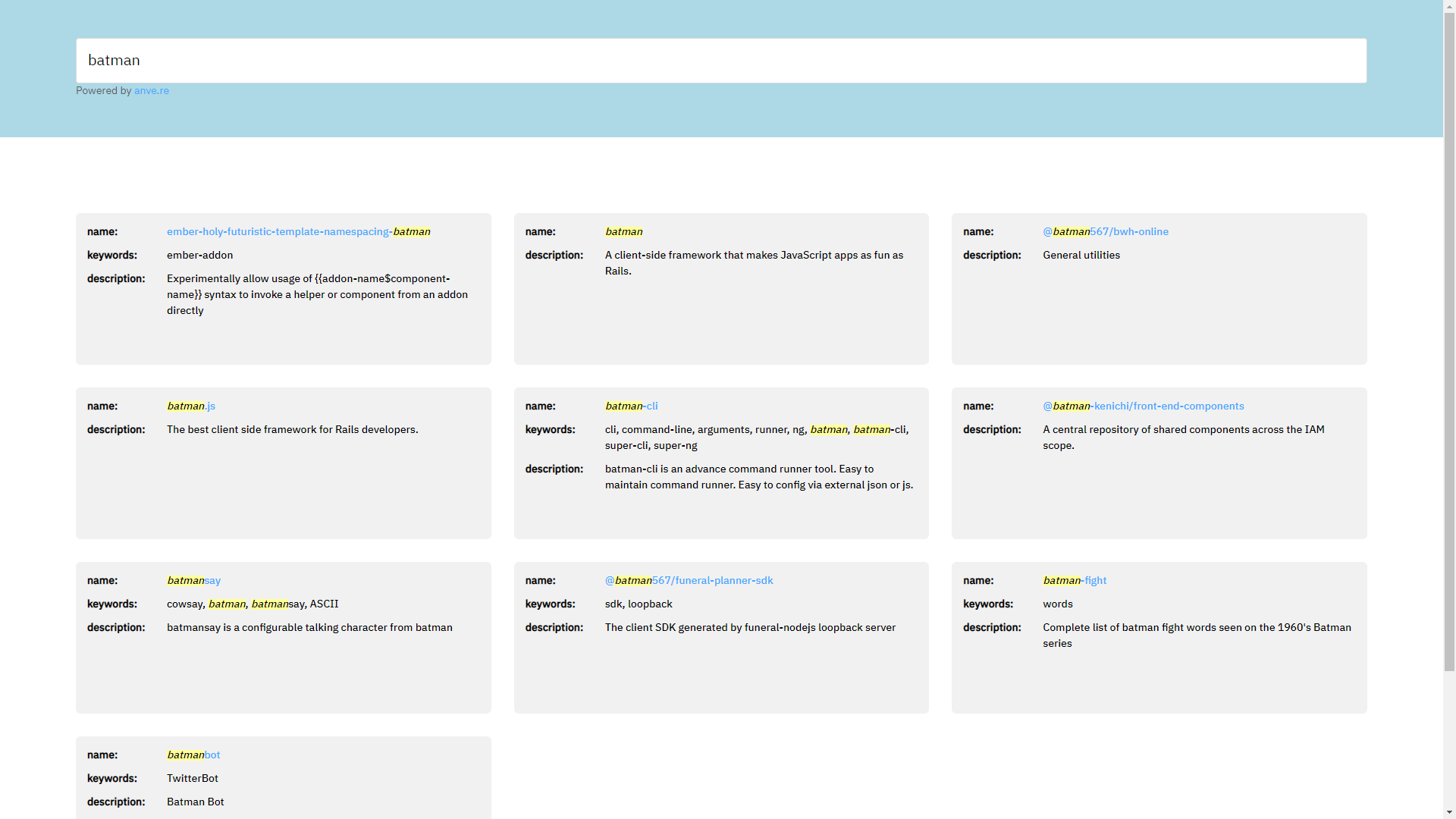 Instantly find NPM packages gallery image
