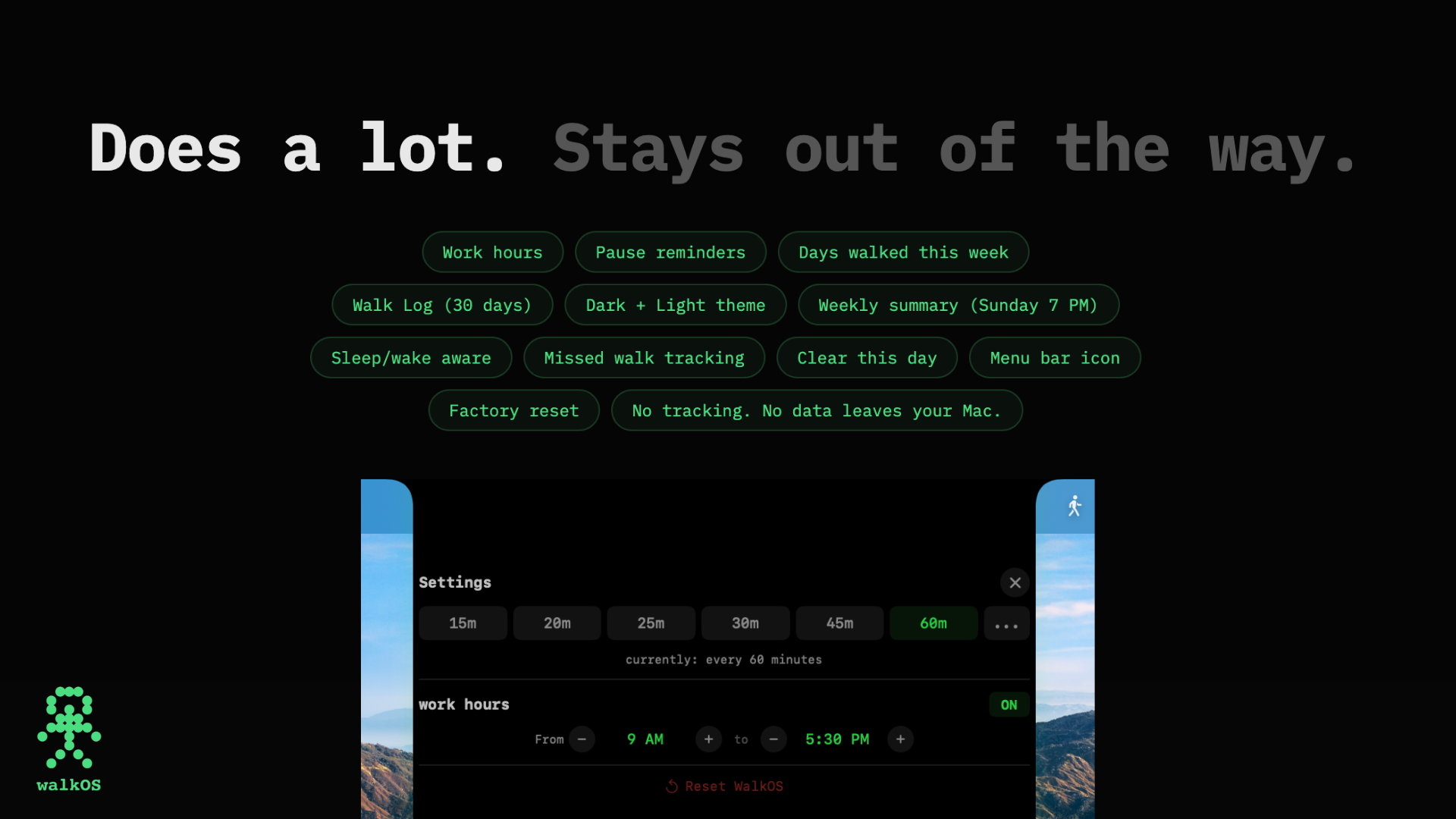 WalkOS - Walking Reminder on MacBook gallery image