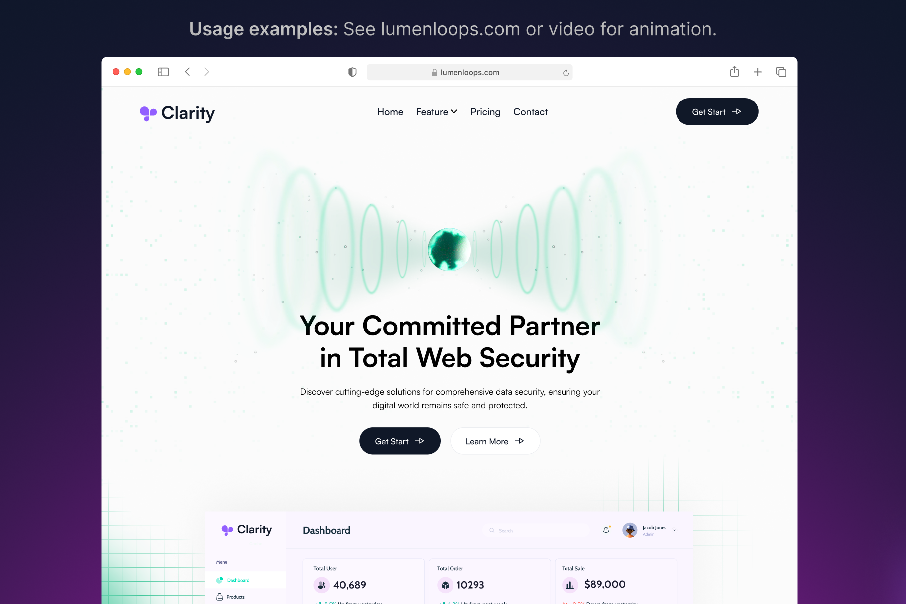Mídia 6 de Lumenloops - Incríveis loops animados ensopados e ensinados para seus sites e aplicativos