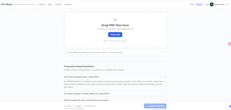 PDFMergeNext screenshot 1
