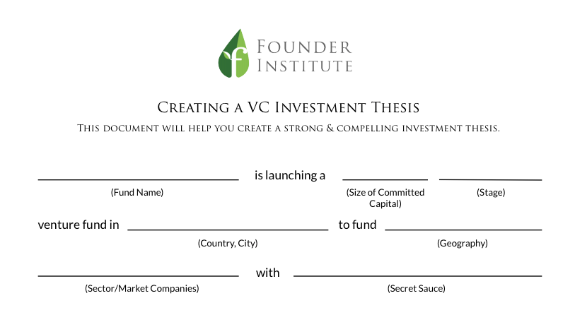 sample vc investment thesis