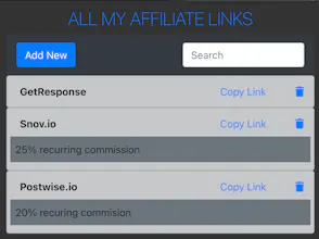 All my affiliate links - Chrome ext. gallery image