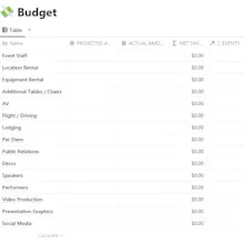 Event Management Notion Template gallery image