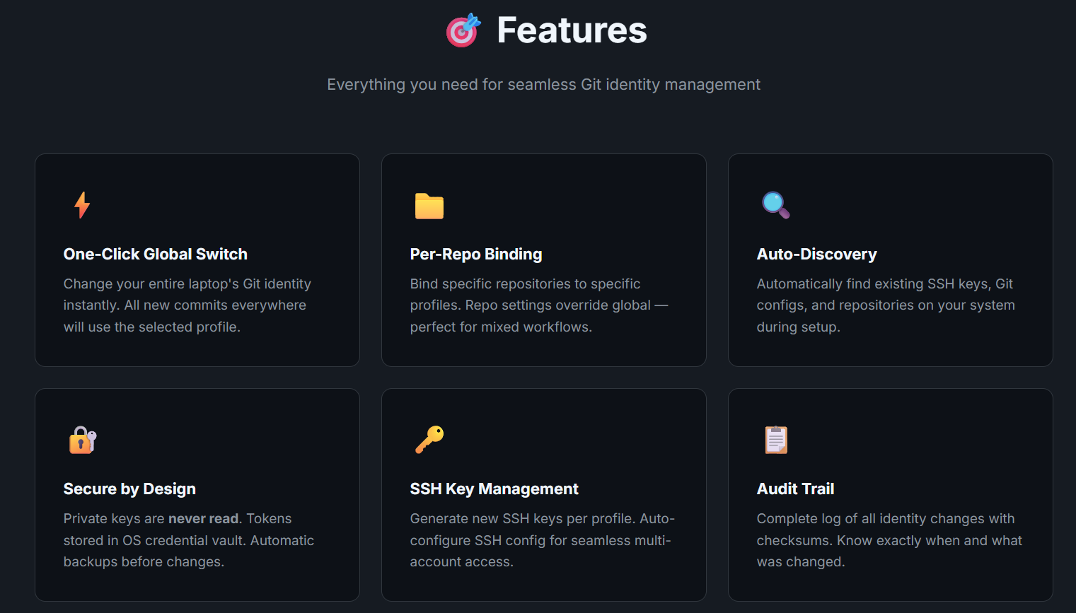 GitSwitch - Screenshot 2 showing product features and functionality