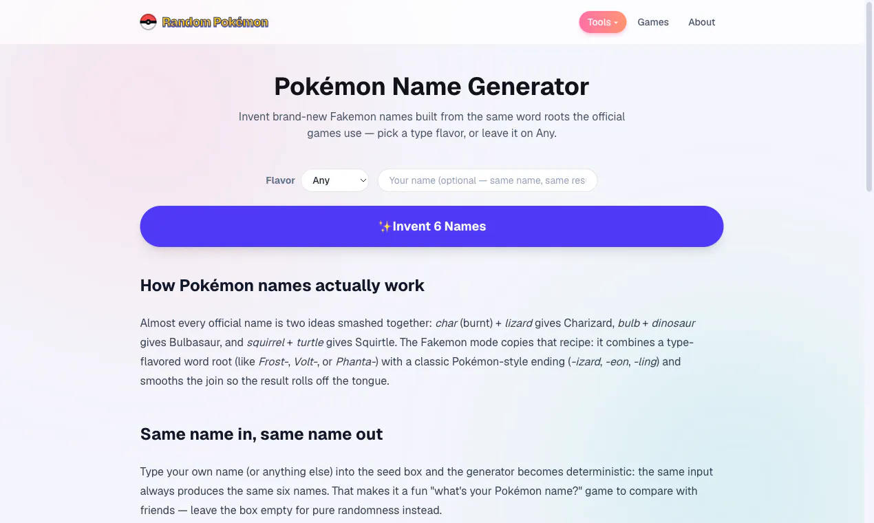 Random Pokémon Generator gallery image