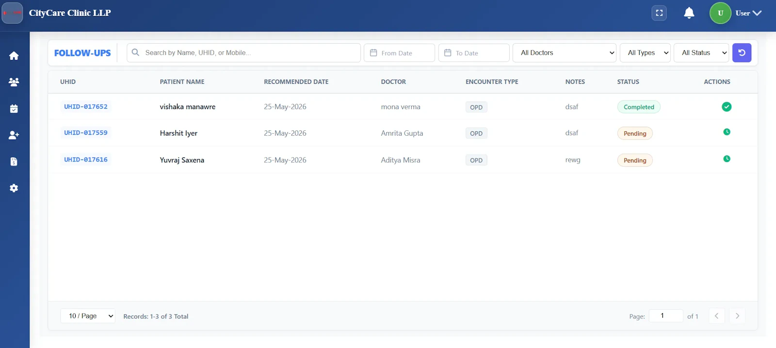 Cliniqwise screenshot 1