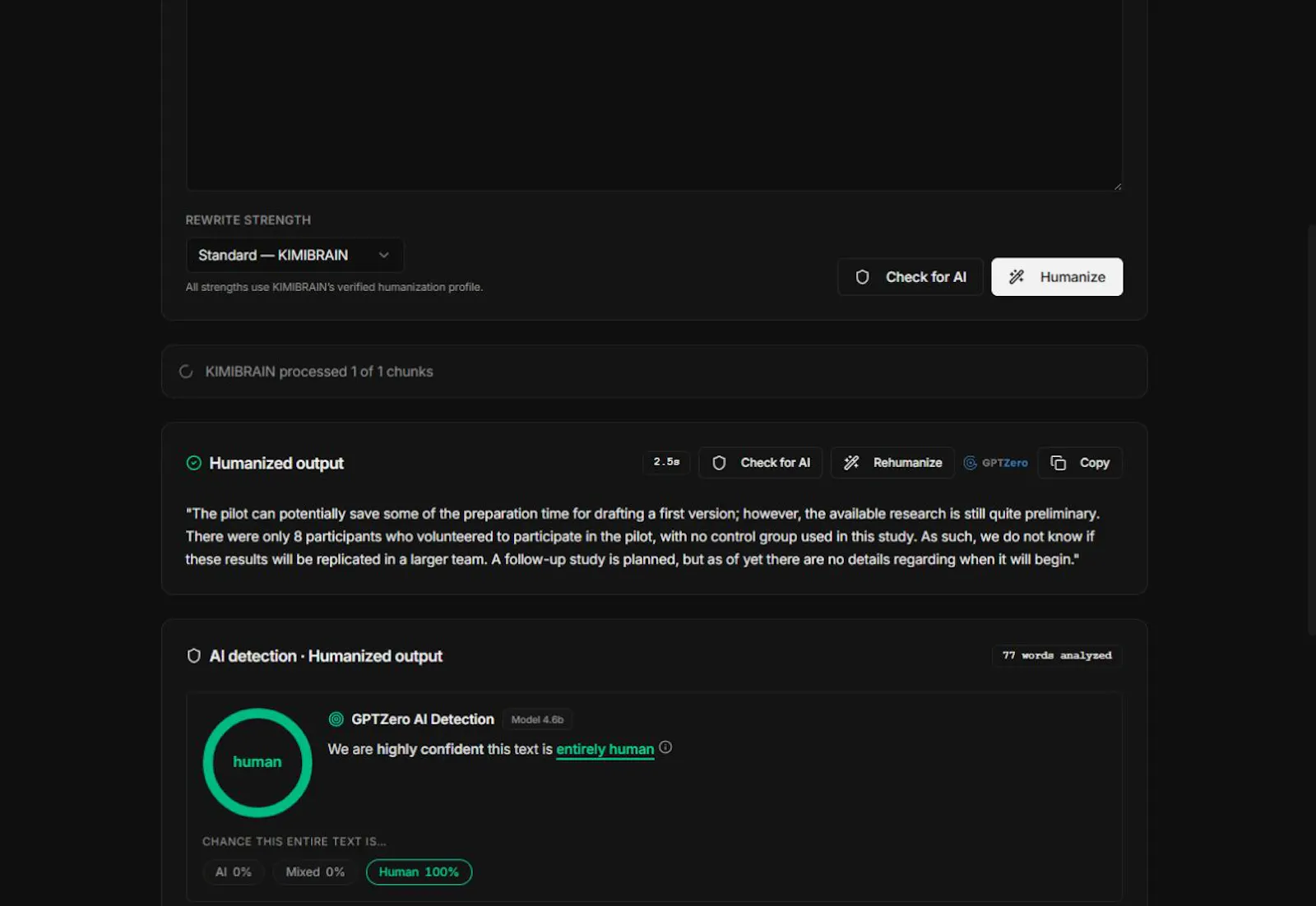 Kimi Brain Humanizor screenshot 3