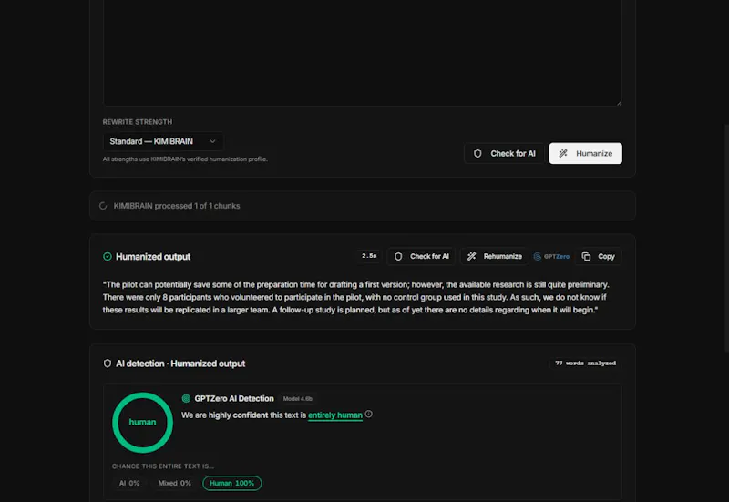 Kimi Brain Humanizor screenshot 3