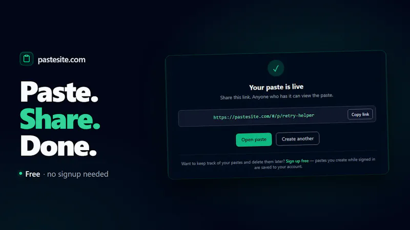pastesite.com screenshot 2