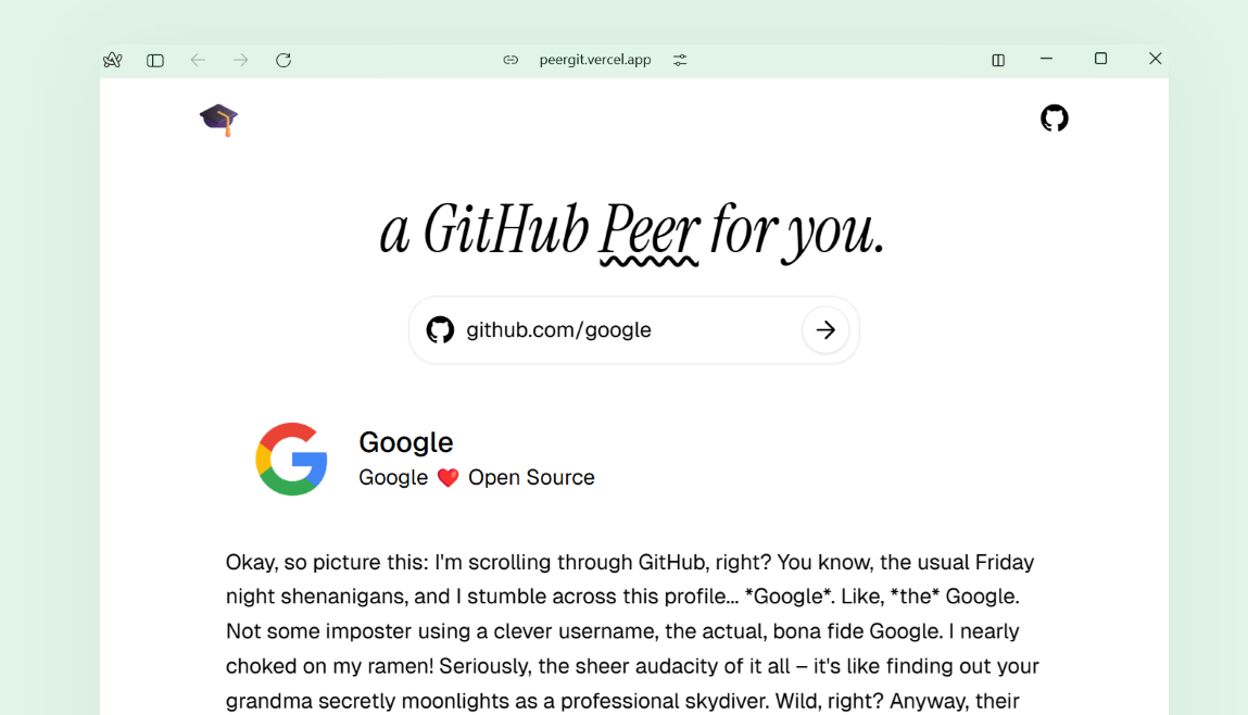 Pearg - Krijg een leuke, eerlijke kijk op je GitHub -profiel! media 1