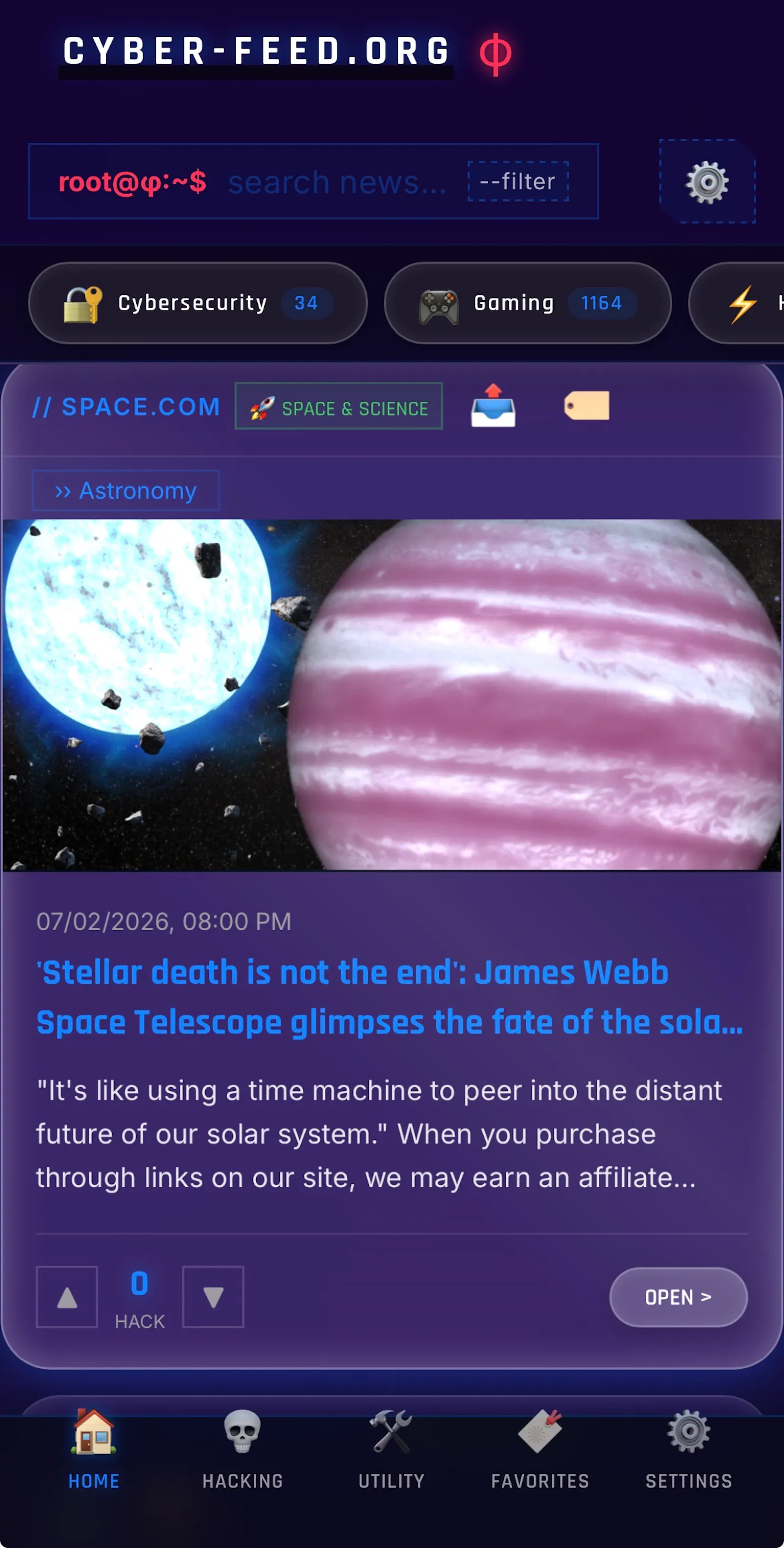 Cyber-Feed.org screenshot 1