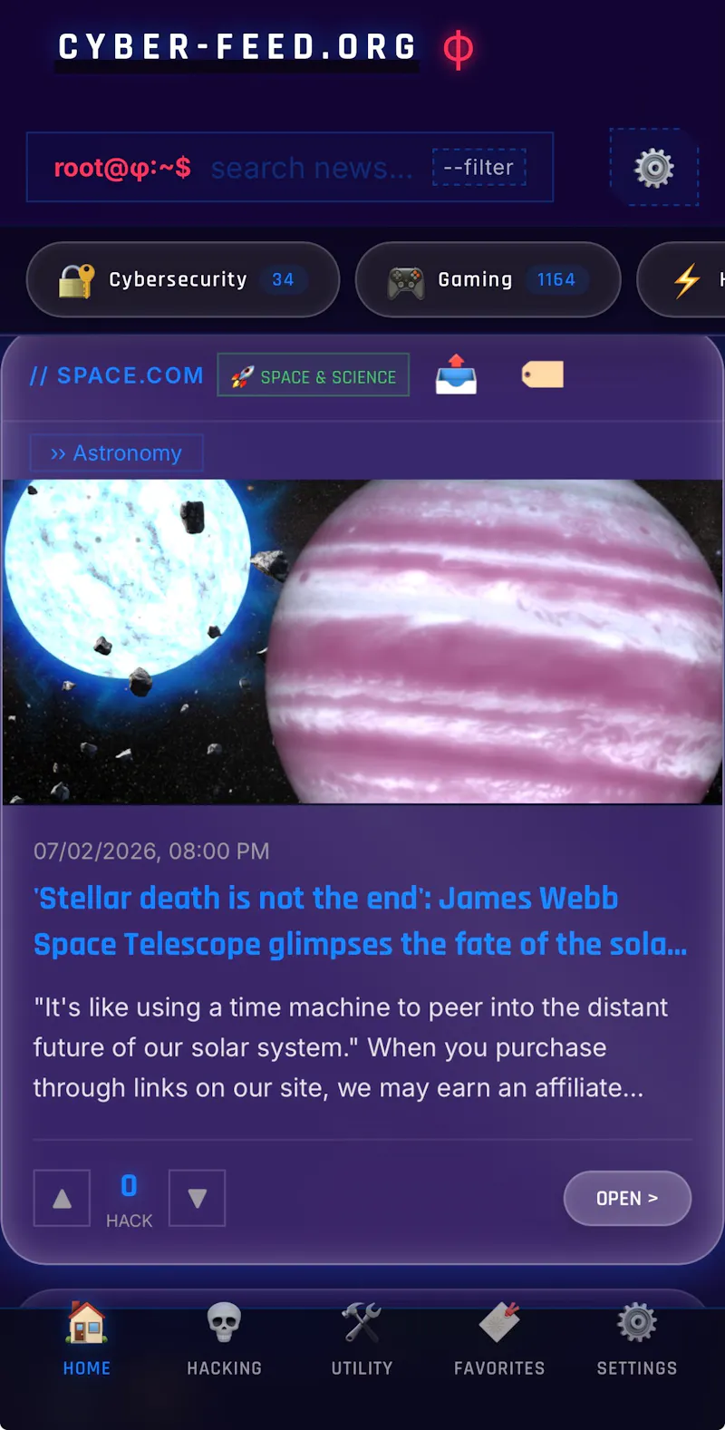 Cyber-Feed.org screenshot 1