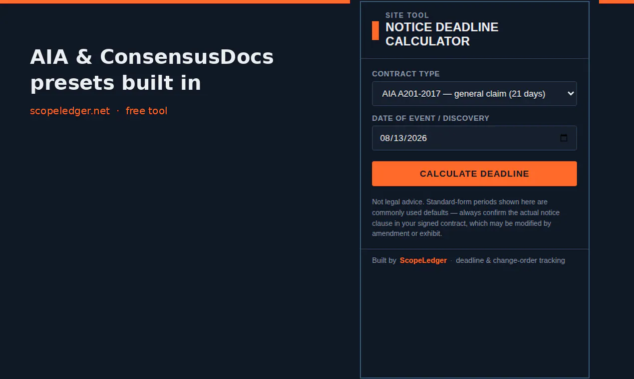 Notice Deadline Calculator gallery image