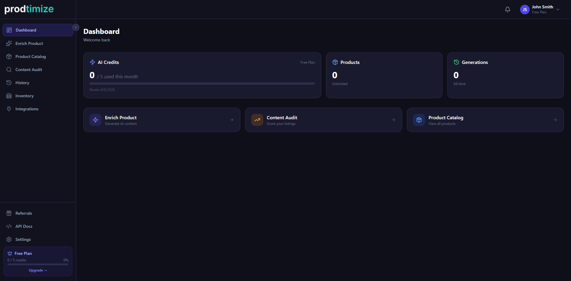 Prodtimize - Screenshot 3 showing product features and functionality