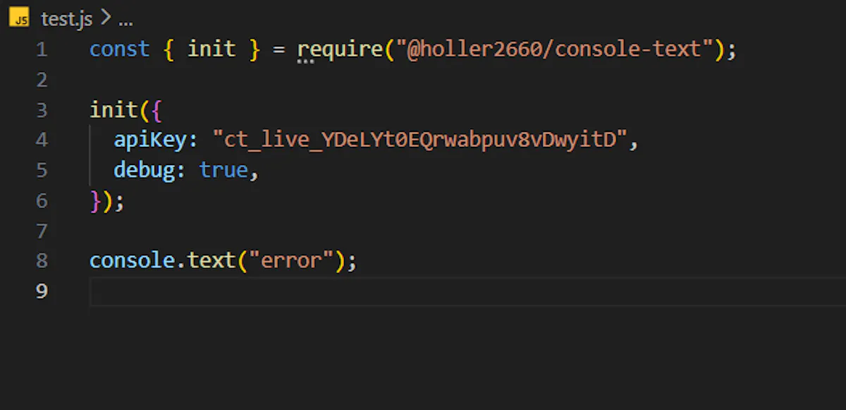 Console.text()