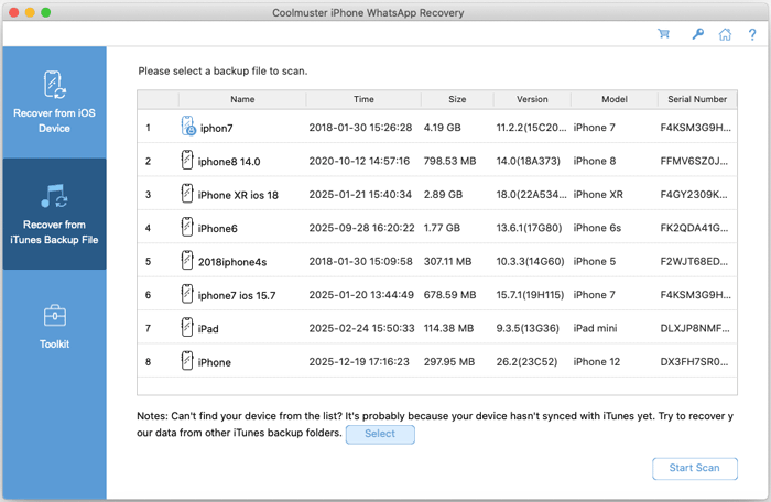 Coolmuster iPhone WhatsApp Recovery Mac gallery image