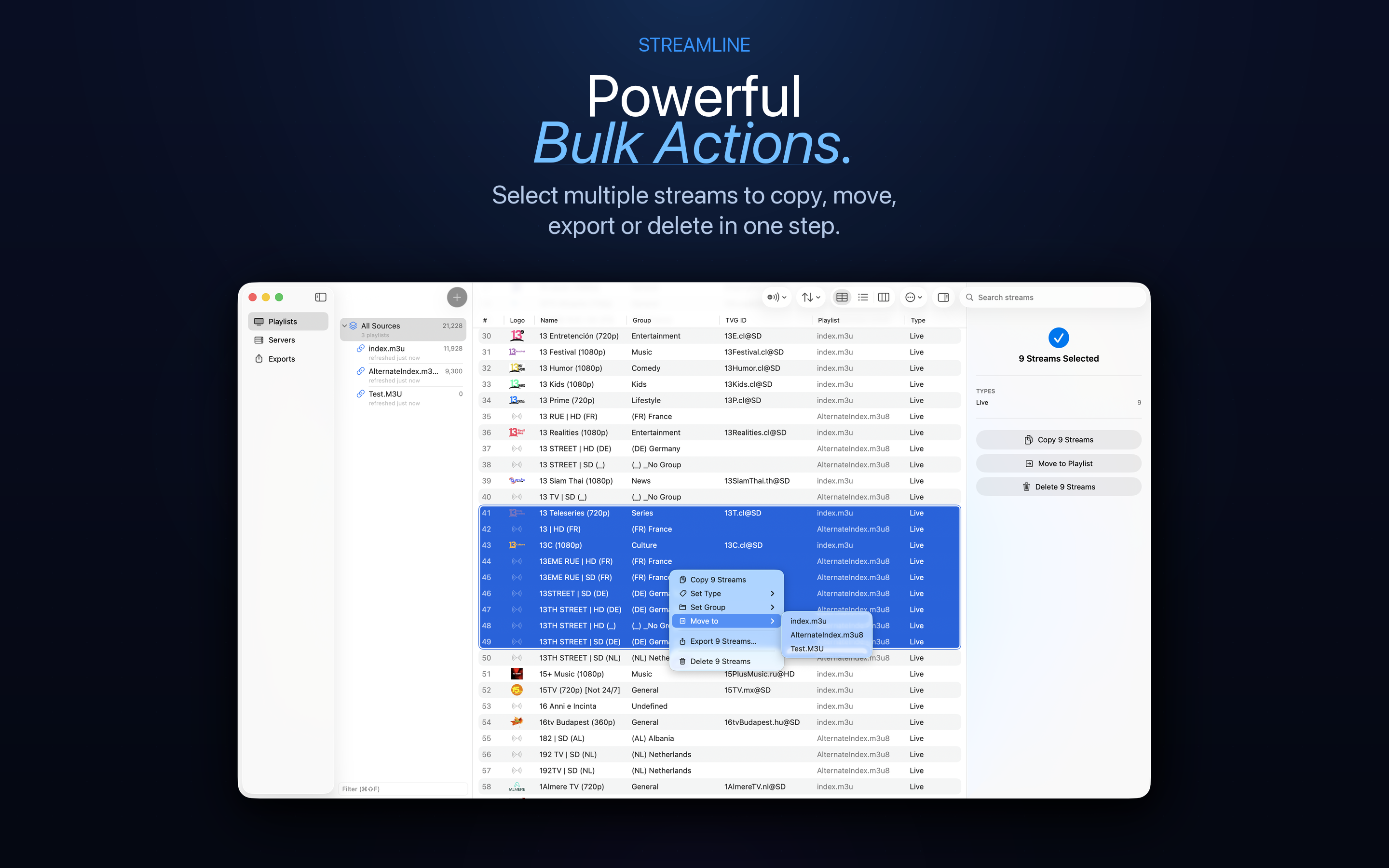 Streamline — M3U & IPTV Playlist Editor gallery image
