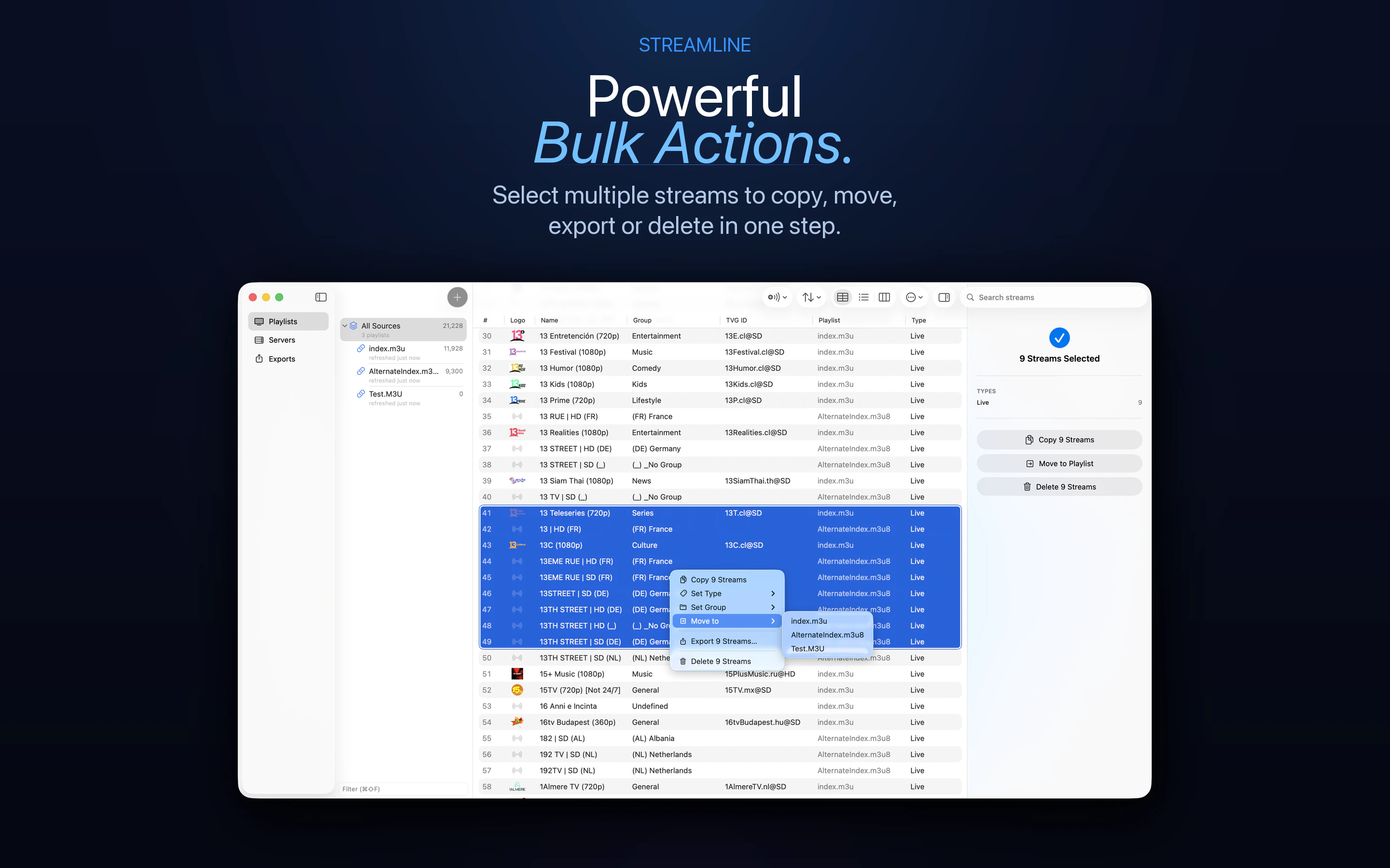 Streamline — M3U & IPTV Playlist Editor screenshot 3