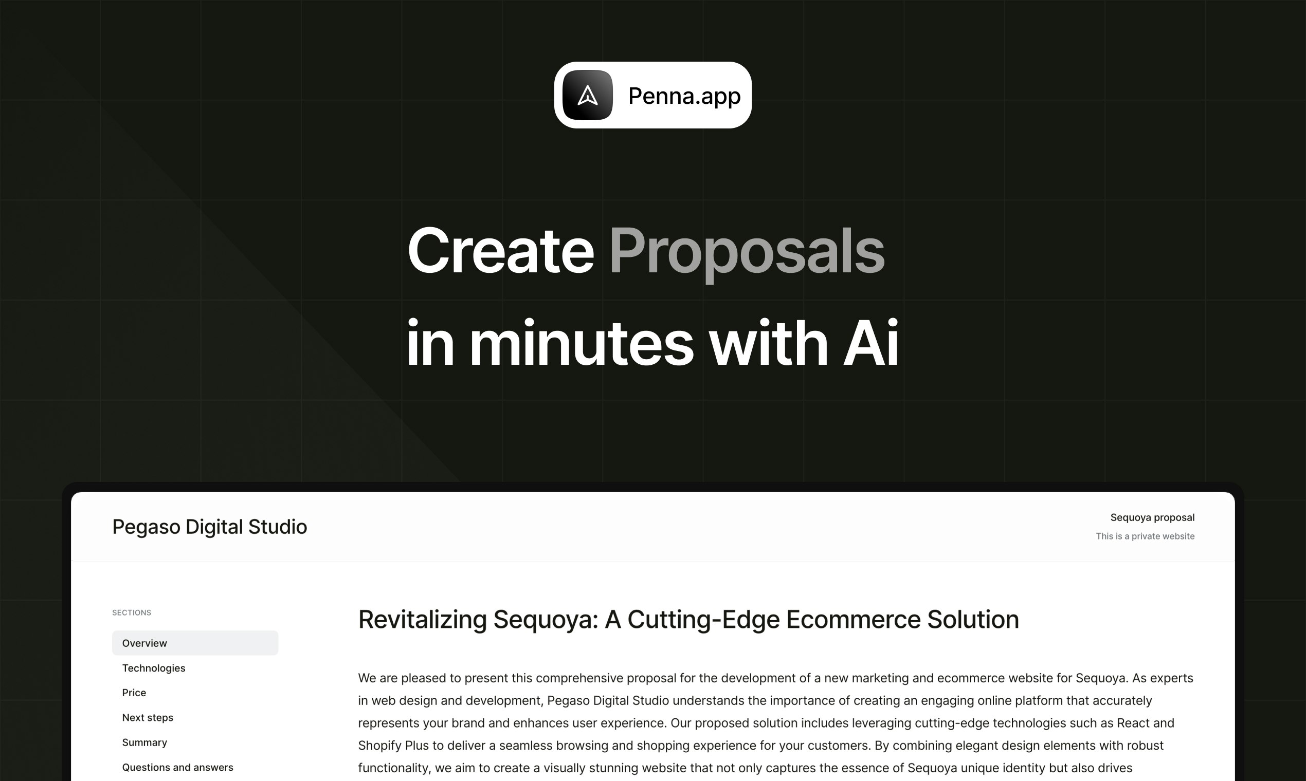 startuptile Penna.app-Proposals AI generated to win clients without wasting time