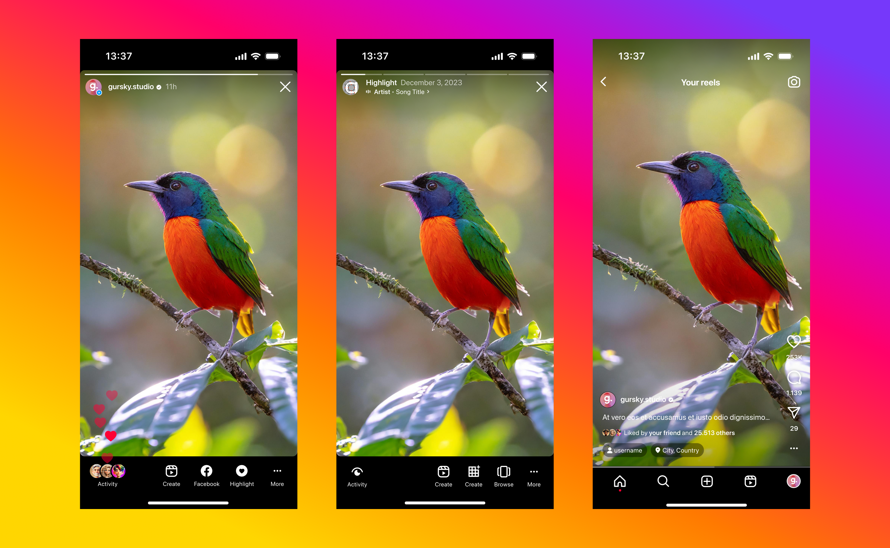 Mídia 4 de Instagram - kit de interface do usuário 1.0 - O mais preciso kit de interface do usuário figma, perfeito e versátil