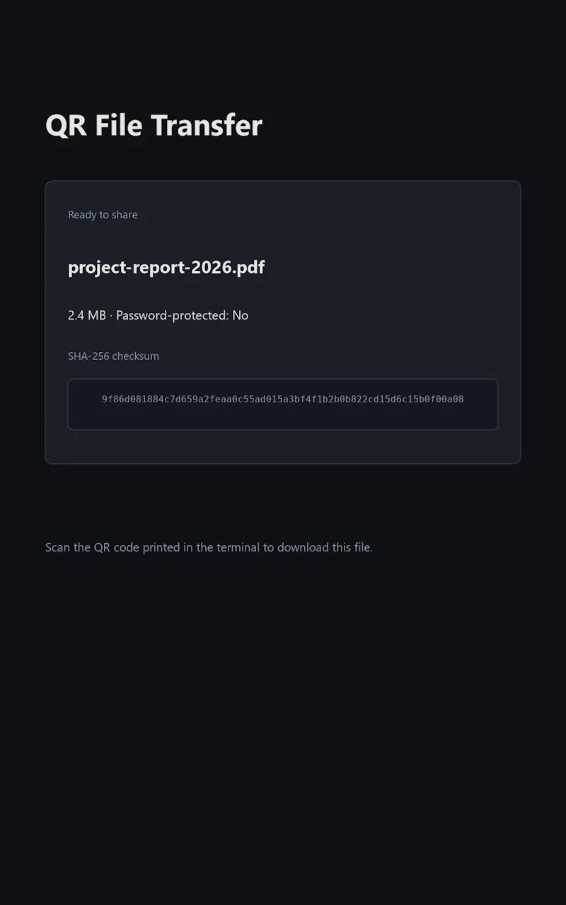 Qrtransfer screenshot 1