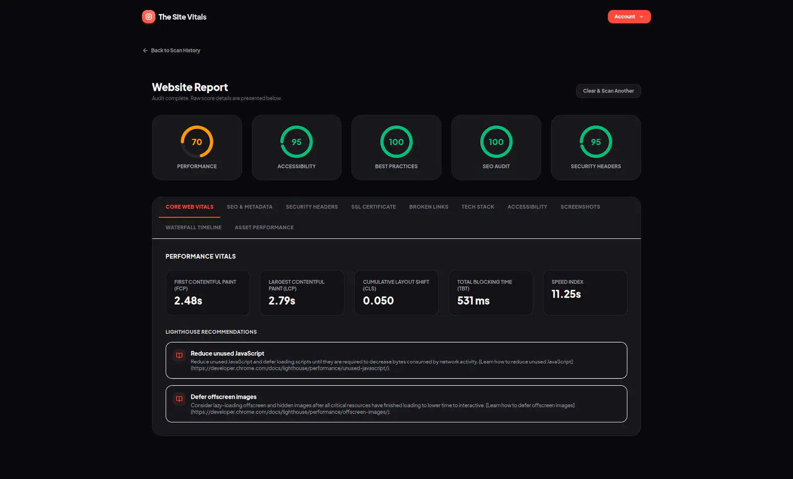 The Site Vitals screenshot 2
