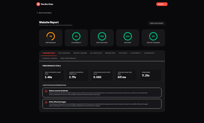 The Site Vitals screenshot 2