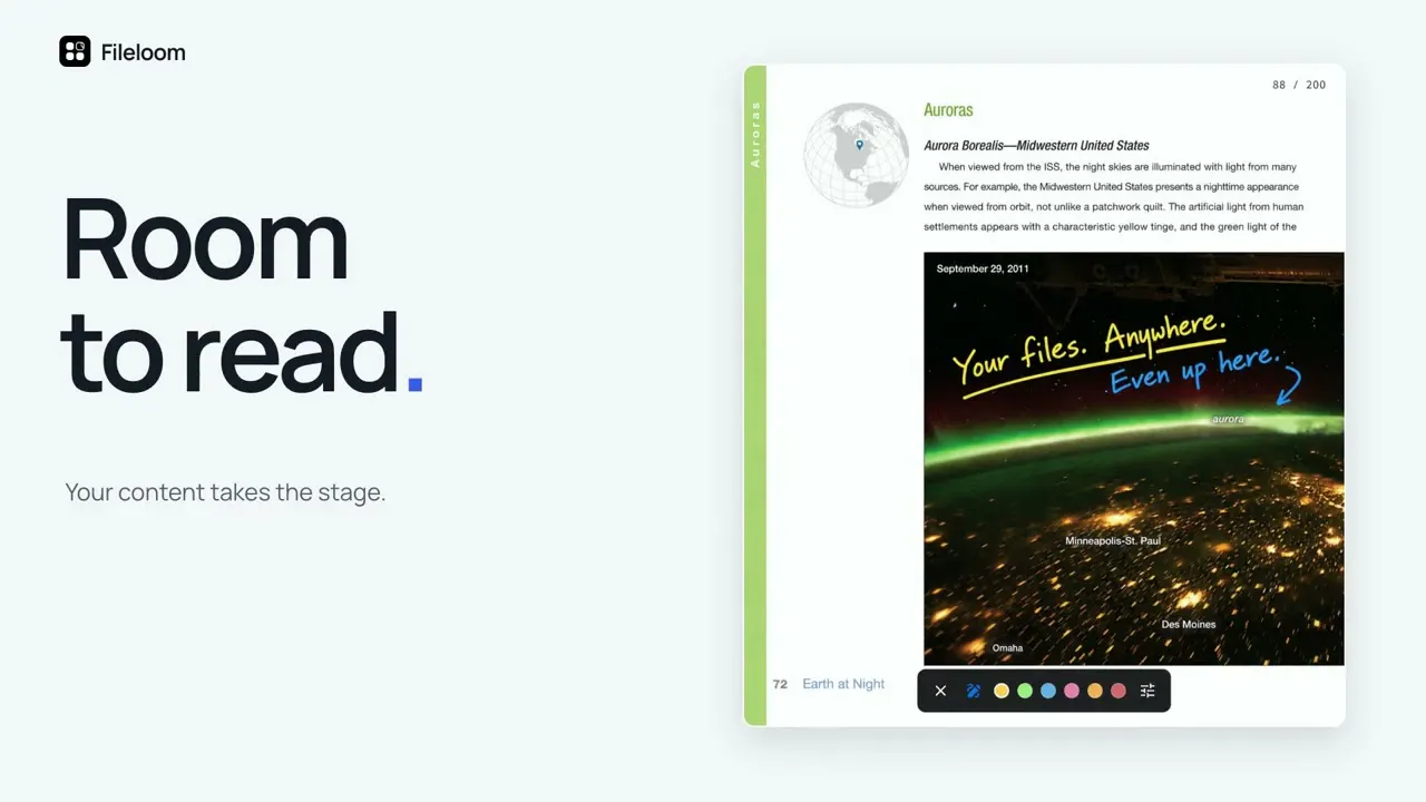Fileloom: 200+ file types + handoff gallery image