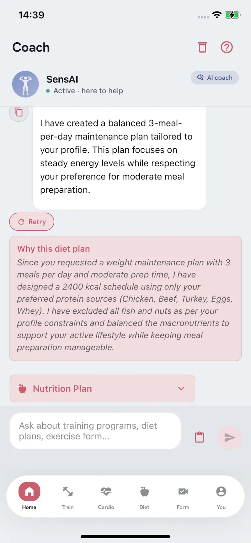 SensAI.PT - 24/7 Personal Trainer screenshot 5