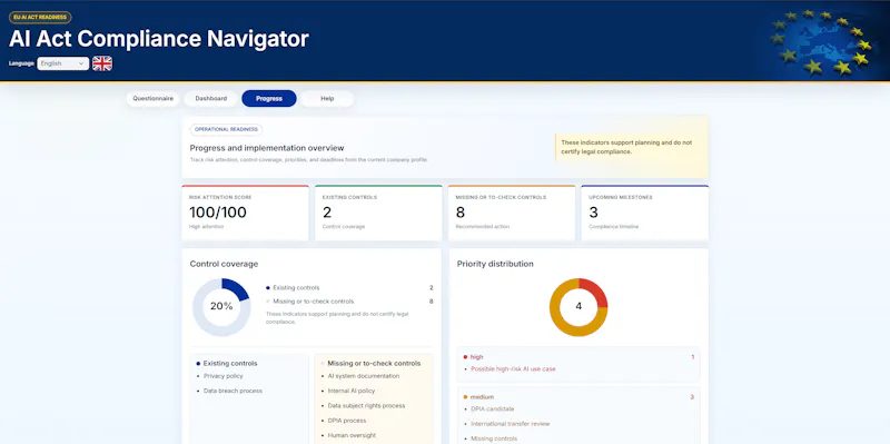 AI Act Compliance Navigator screenshot 2