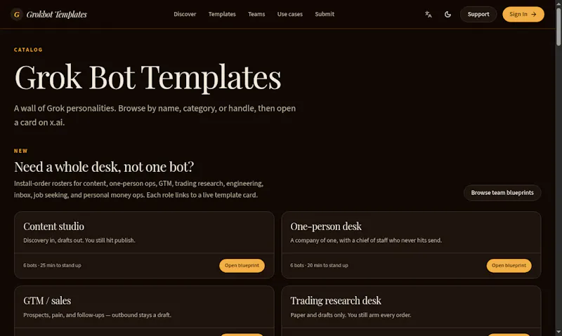 Grok Bot Templates screenshot 1