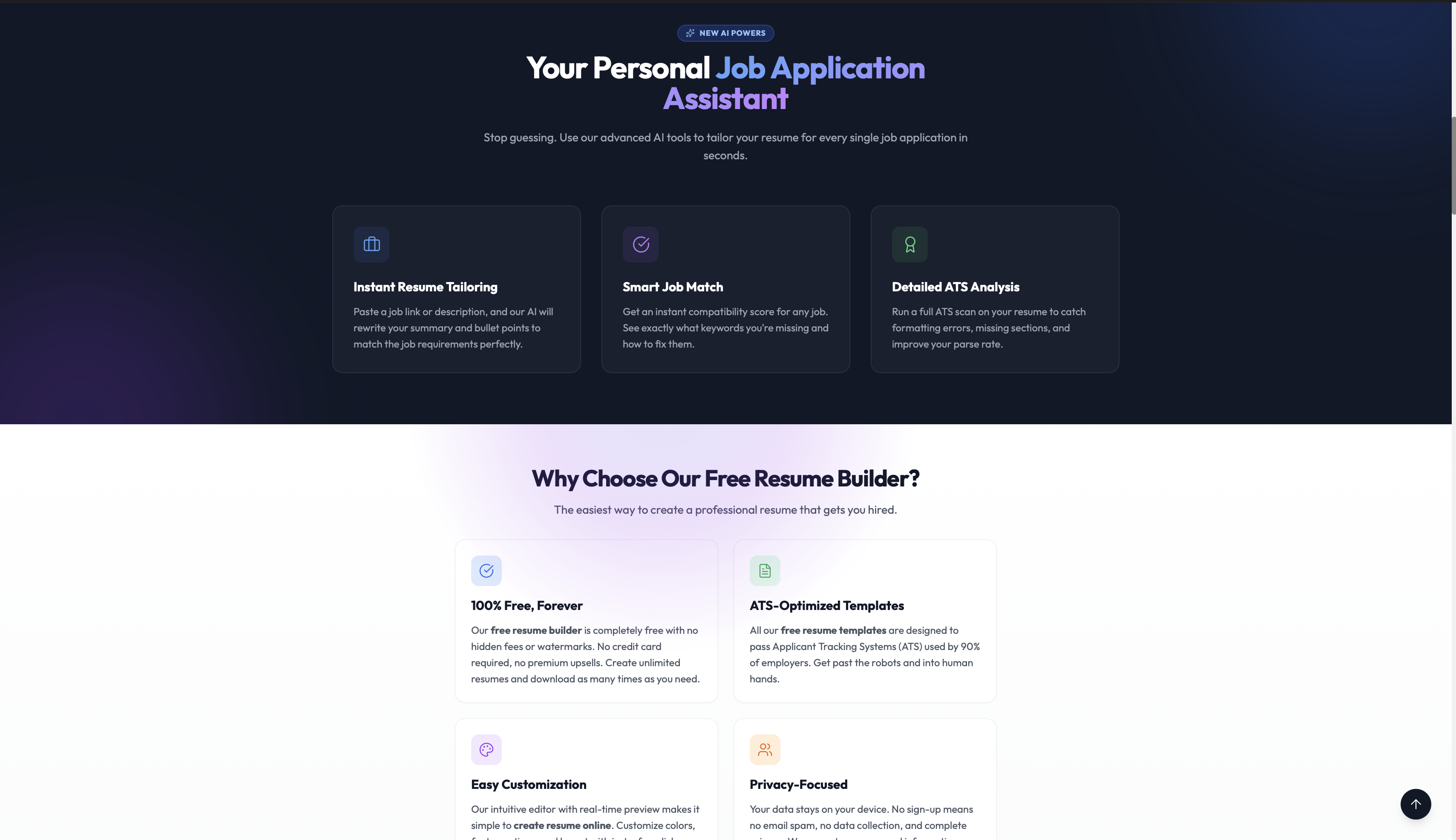 Free Resume - Screenshot 2 showing product features and functionality