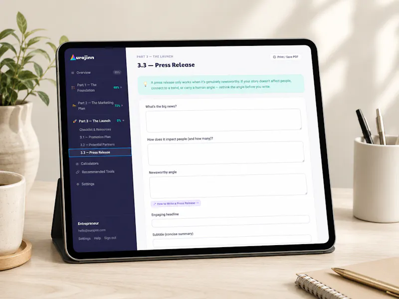 Aurajinn Online Business Launchpad screenshot 1