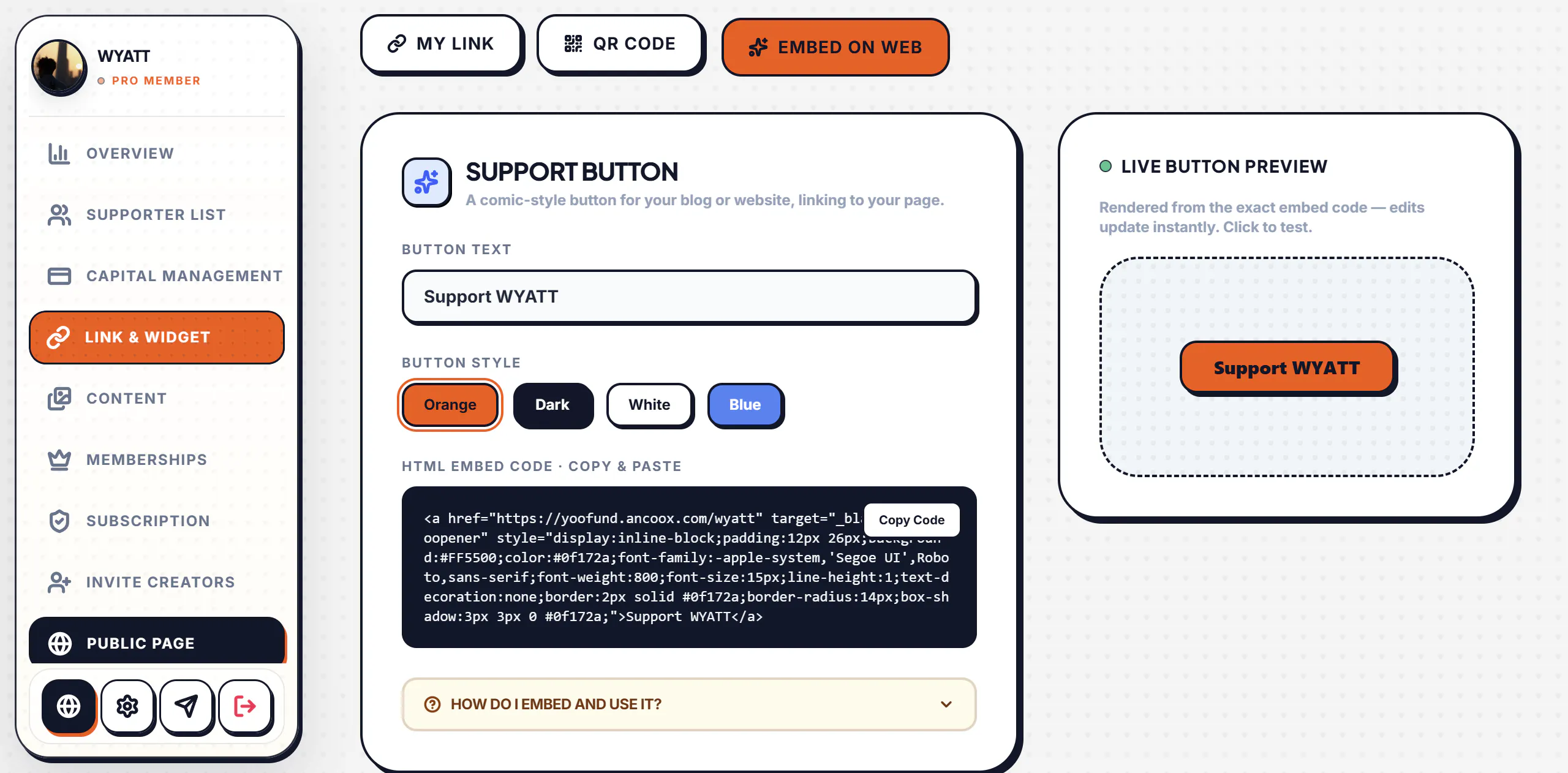 YooFund—Creator's tip income account gallery image