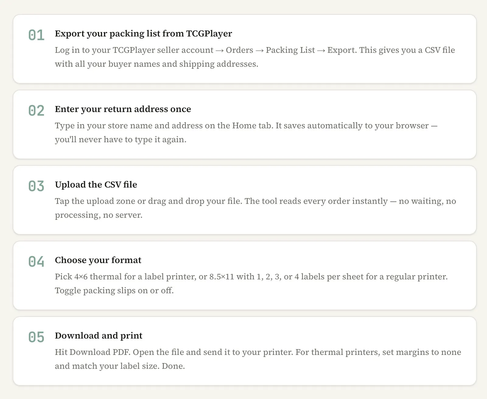 TCG Speed Shipper screenshot 2