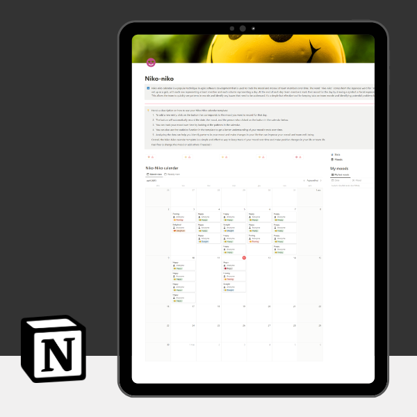Niko-niko Team Mood Tracker en notion