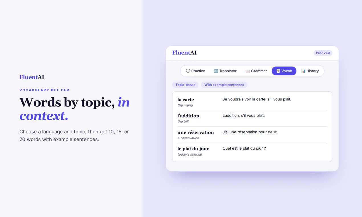 FluentAI: Language Learning Assistant gallery image
