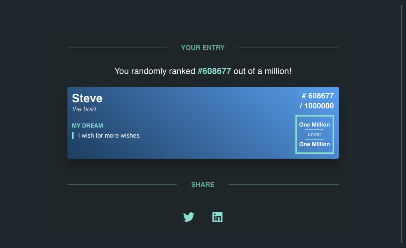 1 Million under 1 Million gallery image