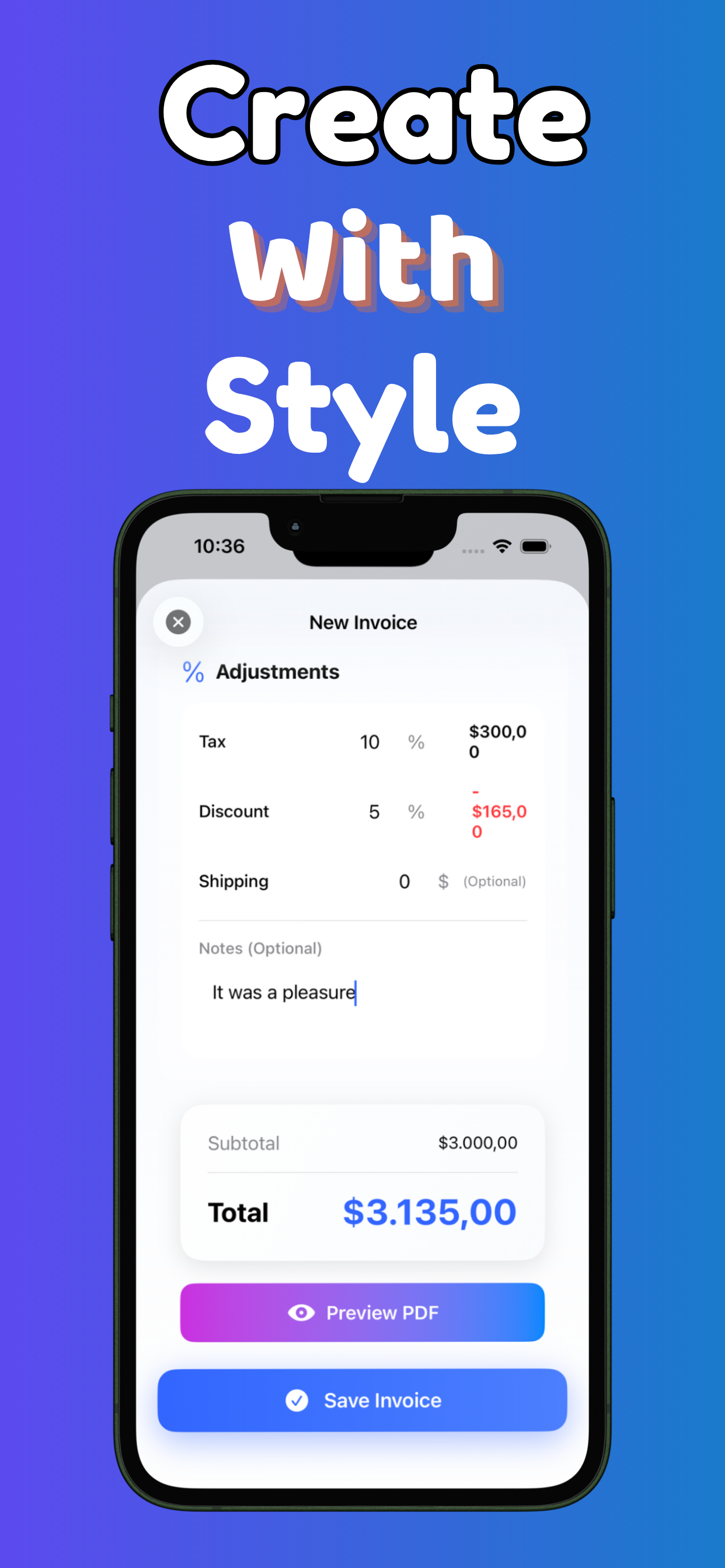 Invoice Generator - Receily - Screenshot 2 preview