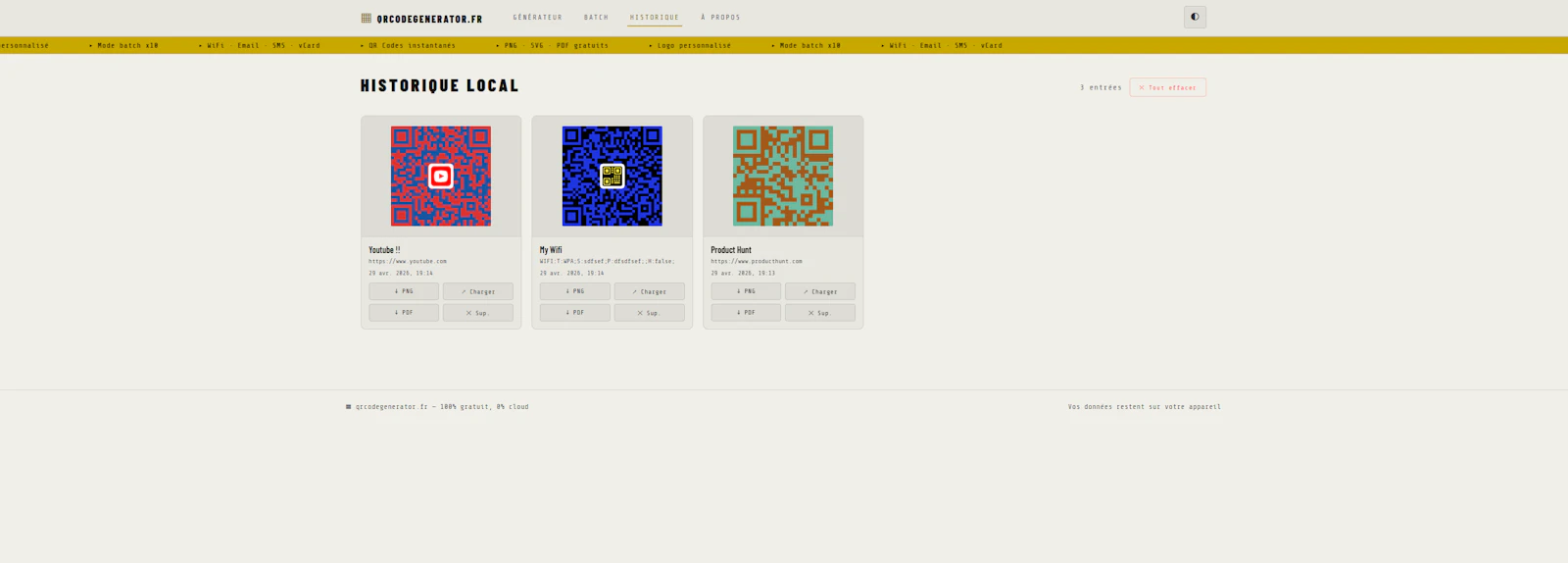 QR Code Generator — qrcodegenerator.fr screenshot 2